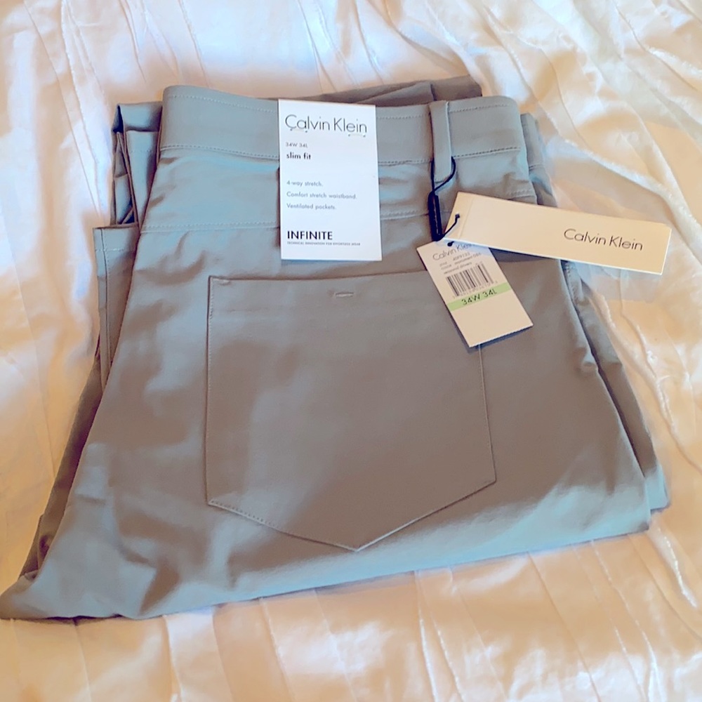 Grey Calvin Klein 4W Stretch pants  34x34 NWT Mens